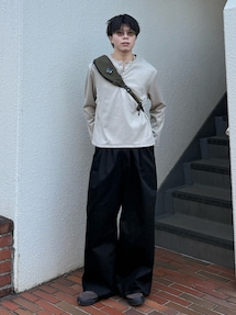 junのTシャツ/カットソー「REFINED WAFFLE HENLEY NECK L/S TEE」を使ったコーディネート