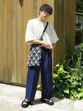 「CASPER JOHN（キャスパージョン）のアイテム（バッグ）」を使った、junさん（メンズ・171cm）の夏コーディネート