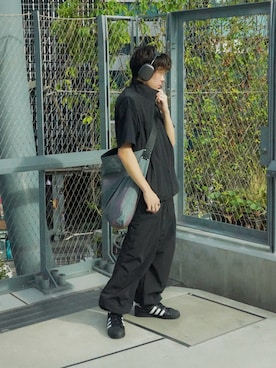 junさんの「Loose military nylon pants/ルーズミリタリーナイロンパンツ」を使ったコーディネート