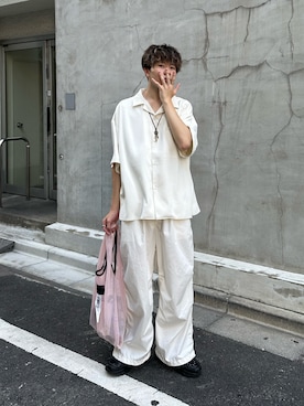 「RAGEBLUE（レイジブルー）のアイテム（カーゴパンツ）」を使った、junさん（メンズ・171cm）の夏コーディネート