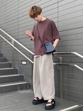 「RAGEBLUE（レイジブルー）のアイテム（バッグ）」を使った、junさん（メンズ・171cm）の夏コーディネート