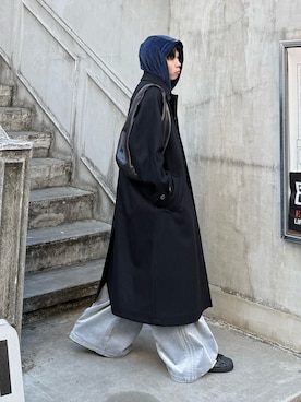 「アイテム（ジャケット/アウター、ブルー系）」を使った、junさん（メンズ・171cm）の冬コーディネート