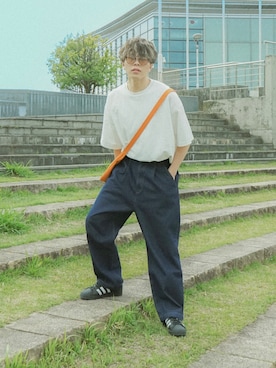 「CASPER JOHN（キャスパージョン）のアイテム（バッグ）」を使った、junさん（メンズ・171cm）の春コーディネート