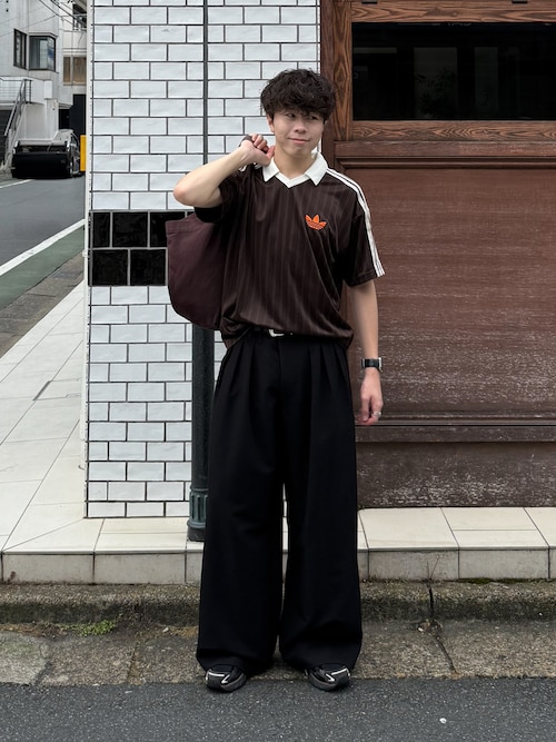 SLIGHT FLARE DOUBLE CLOTH BAGGY SLACKS