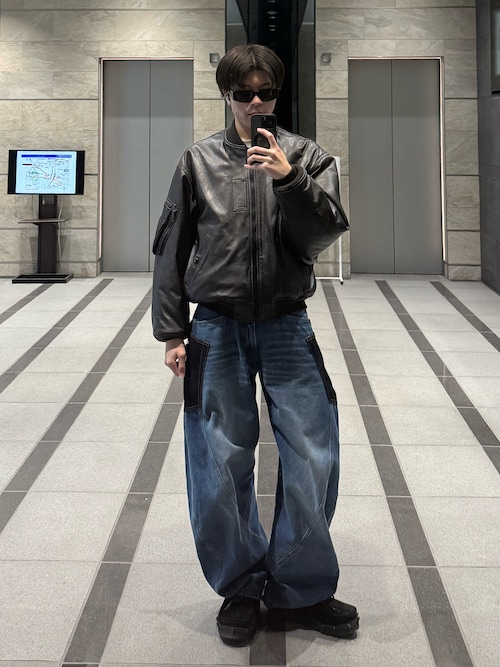 light lamb leather fanshape MA-1blouson（MA-1）｜beautiful people