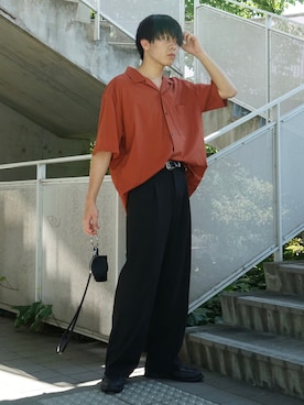 「真夏のアクティブスタイル」｜「アイテム（ローファー）」を使った、junさん（メンズ・171cm）の夏コーディネート