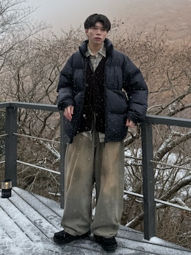 「AURALEE（オーラリー）のアイテム」を使った、junさん（メンズ・171cm）の冬コーディネート