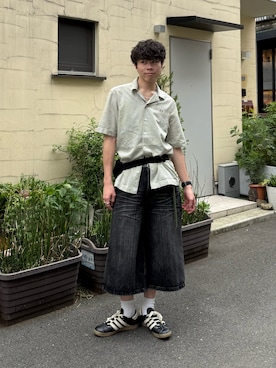 「アイテム（ボディバッグ/ウエストポーチ）」を使った、junさん（メンズ・171cm）の夏コーディネート
