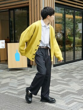 「JUNRED（ジュンレッド）のアイテム（パンツ）」を使った、junさん（メンズ・171cm）の秋コーディネート