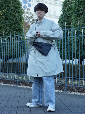 「adrer」｜「アイテム（モッズコート）」を使った、junさん（メンズ・171cm）の冬コーディネート