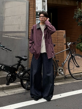 「アイテム（メガネ）」を使った、junさん（メンズ・171cm・20代）の秋コーディネート