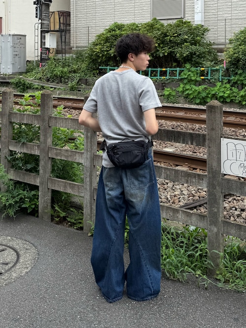 adidas Originals ワッフル Tシャツ 半袖 水色 L アディダス オリジナル ワッフルTシャツ ブルー Lサイズ スリムT