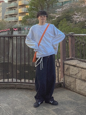 「SOLのアイテム」を使った、junさん（メンズ・171cm）の春コーディネート