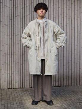「CASPER JOHN」｜「アイテム（モッズコート）」を使った、junさん（メンズ・171cm）の冬コーディネート