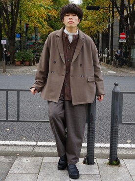 junさん（メンズ・171cm）の冬コーディネート