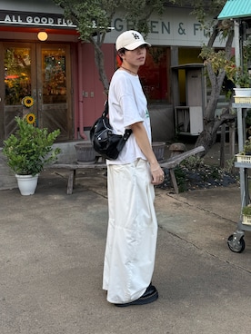 「アイテム（キャップ）」を使った、junさん（メンズ・171cm）の秋コーディネート