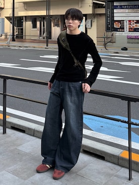 「NVRFRGT（ネヴァーフォーゲット）のアイテム」を使った、junさん（メンズ・170cm）の春コーディネート