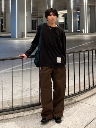 「TANAKA(タナカ)のUTILITY JEAN TROUSERS(デニムパンツ)」を使った、junさん(メンズ・170cm)の秋コーディネート