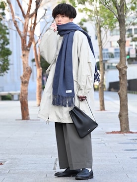 「CASPER JOHN」｜「アイテム（モッズコート）」を使った、junさん（メンズ・171cm）の冬コーディネート