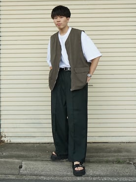 「FREAK'S STORE（フリークスストア）のアイテム（ベルト）」を使った、junさん（メンズ・171cm）の夏コーディネート