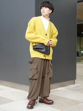 「CASPER JOHN（キャスパージョン）のアイテム（オールインワン・サロペット）」を使った、junさん（メンズ・171cm）の冬コーディネート
