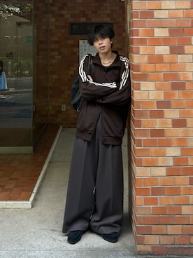 「アイテム（ジャージ）」を使った、junさん（メンズ・171cm）の秋コーディネート