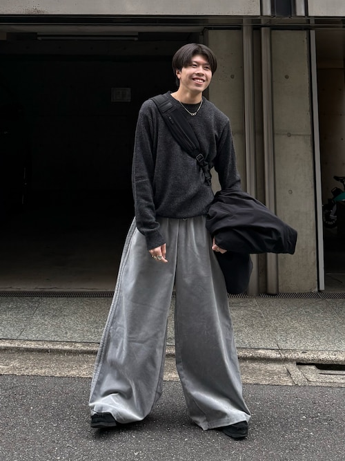 adidas スウェットパンツ ジャージ 起毛ツイル オーバーサイズド