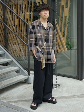 「Hint&Wit（ヒントアンドウィット）のアイテム」を使った、junさん（メンズ・171cm）の春コーディネート