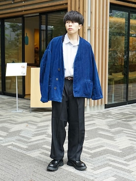 「JUNRED（ジュンレッド）のアイテム（パンツ）」を使った、junさん（メンズ・171cm）の秋コーディネート