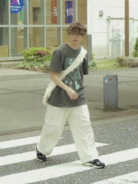 「RAGEBLUE（レイジブルー）のアイテム（カーゴパンツ）」を使った、junさん（メンズ・171cm）の春コーディネート