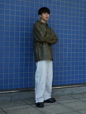 「アイテム（カバーオール）」を使った、junさん（メンズ・171cm）の秋コーディネート