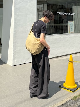「アイテム（ショルダーバッグ）」を使った、junさん（メンズ・171cm）の秋コーディネート