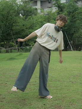 「muleboy（ミュールボーイ）のアイテム」を使った、junさん（メンズ・171cm）の夏コーディネート