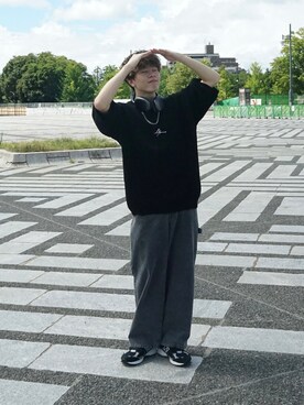 「ADAMASTE（アダマスト）のアイテム（パンツ）」を使った、junさん（メンズ・171cm）の夏コーディネート