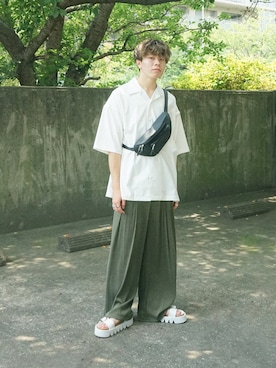 「アイテム（ボディバッグ/ウエストポーチ）」を使った、junさん（メンズ・171cm・20代）の夏コーディネート