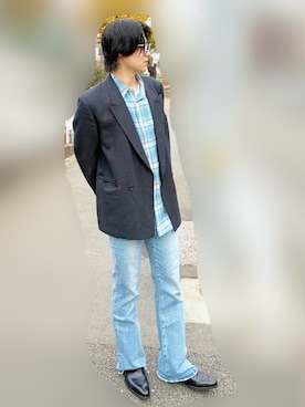 「アイテム（テーラードジャケット）」を使った、mahiroさん（メンズ・178cm）の冬コーディネート