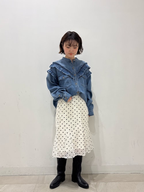 FRILL DENIM SHIRTS（シャツ/ブラウス）｜ROSE BUD（ローズバッド）の