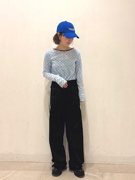 「ROSE BUD（ローズバッド）のアイテム（帽子）」を使った、MOMOKAさん（レディース・154cm）の冬コーディネート