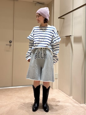 「REMME（レメ）のアイテム」を使った、MOMOKAさん（レディース・154cm）の春コーディネート