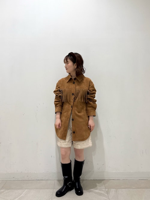 セール】(mag.by c)FAKE SUEDE FRINGE JAKET（その他アウター）｜ROSE