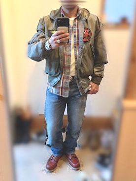 「FIVE BROTHER（ファイブブラザー）のアイテム」を使った、Kueoさん（メンズ・170cm）の冬コーディネート