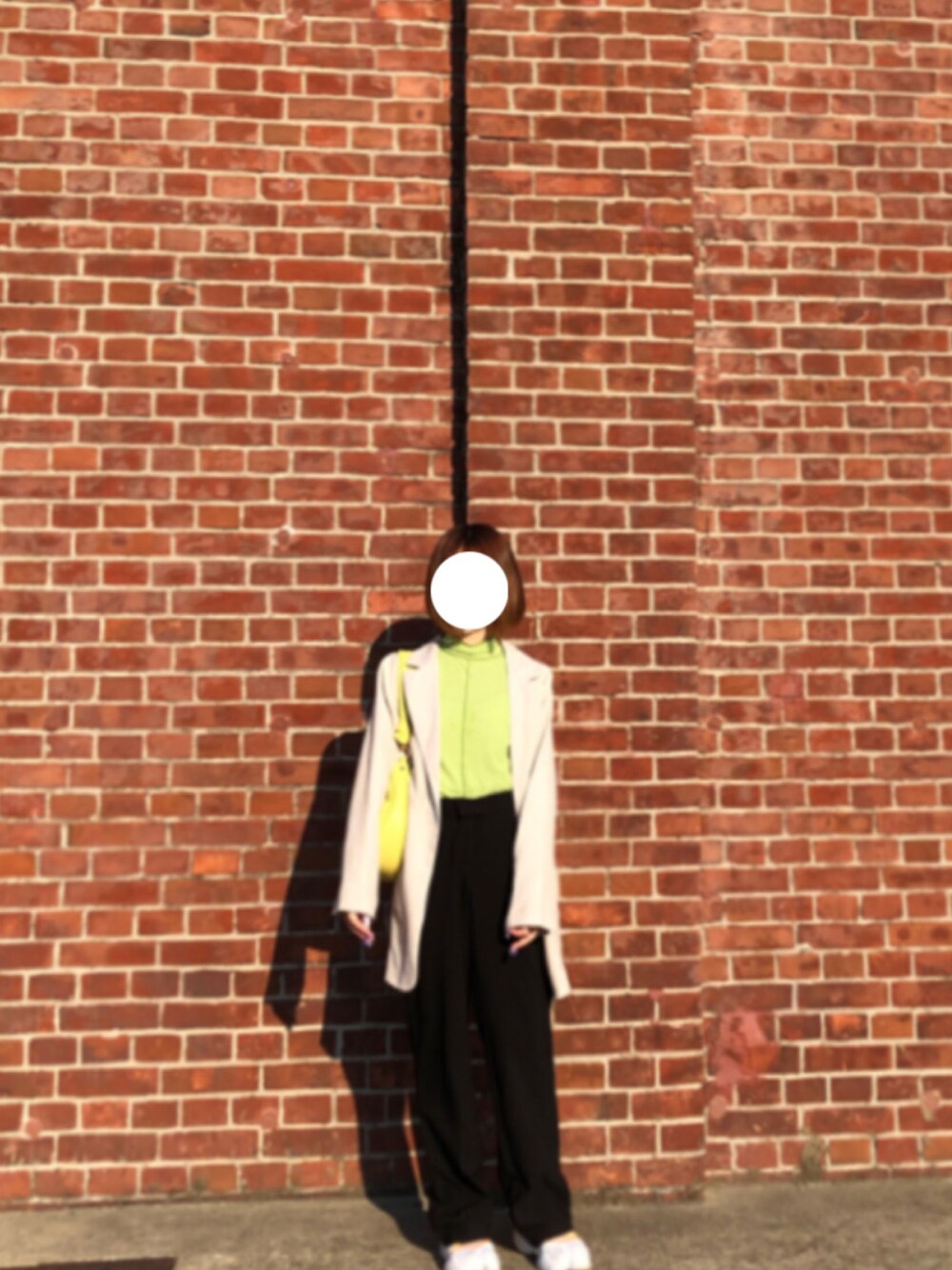 「144cm、低身長、w closet、GRL、NIKE、Ungrid、テーラードジャケット、スラックス、ピスタチオ、グリーン、ごきげんウィーク」｜「w closetのアウトロックタートルネックプルオーバー（Tシャツ/カットソー、グリーン系）」を使った、Rちゃんさん（レディース・144cm）の春コーディネートの1枚目の写真