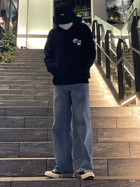 「LMCのアイテム（トップス）」を使った、Keisukeさん（メンズ・169cm）の冬コーディネート