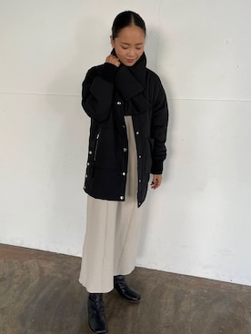 「キルトジャケット」｜「アイテム（ワンピース/ドレス）」を使った、88kmrkyさん（レディース・160cm）の冬コーディネート