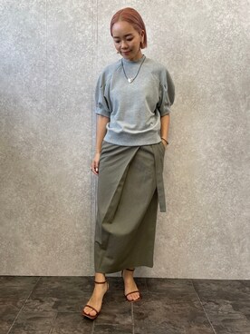 「EUCLAID（エウクレイド）のアイテム（スカート）」を使った、88kmrkyさん（レディース・160cm）の春コーディネート