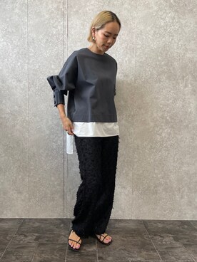 「EUCLAID（エウクレイド）のアイテム（パンツ）」を使った、88kmrkyさん（レディース・160cm）の春コーディネート