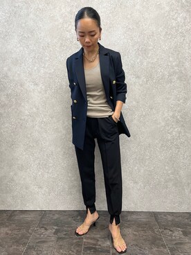 「EUCLAID（エウクレイド）のアイテム（Tシャツ/カットソー）」を使った、88kmrkyさん（レディース・160cm）の春コーディネート