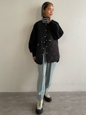 「EUCLAID（エウクレイド）のアイテム（その他アウター）」を使った、88kmrkyさん（レディース・160cm）の冬コーディネート