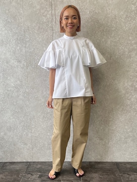 「EUCLAID（エウクレイド）のアイテム（パンツ）」を使った、88kmrkyさん（レディース・160cm）の春コーディネート