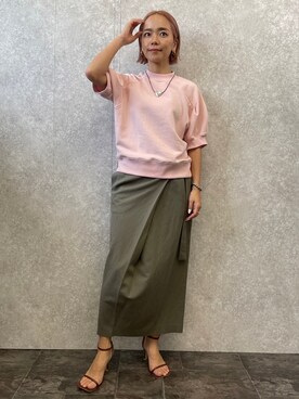 「EUCLAID（エウクレイド）のアイテム（スカート）」を使った、88kmrkyさん（レディース・160cm）の春コーディネート